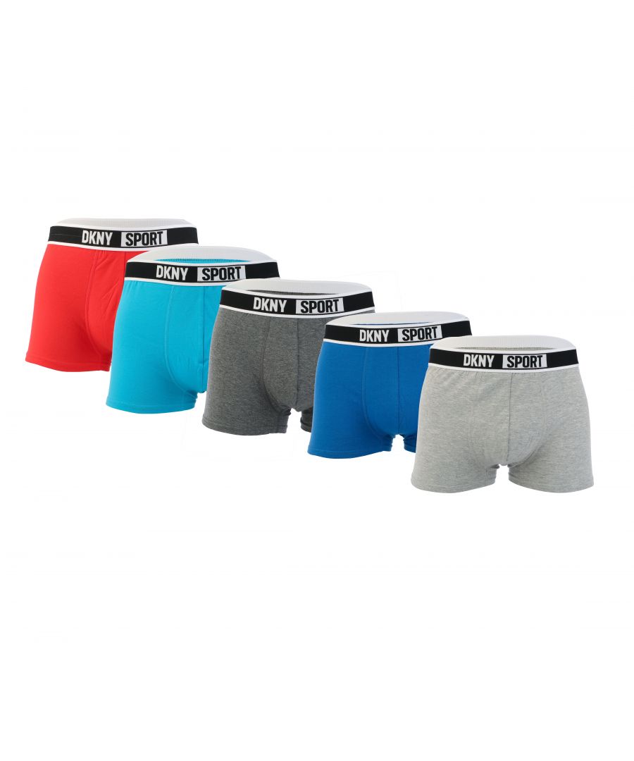 Mens DKNY Fort Smith 5 Pack Boxer Shorts in multi colour.- DKNY signature elastic waistband.- 5 pack.- Stretch cotton comfort fabric.- 57% Cotton  38% Polyester  5% Elastane.- S = 30-32in- M = 33-35in- L = 36-38in- XL = 39-41inWe regret that underwear is non-returnable due to hygiene reasons.  - Ref: U56731DKY