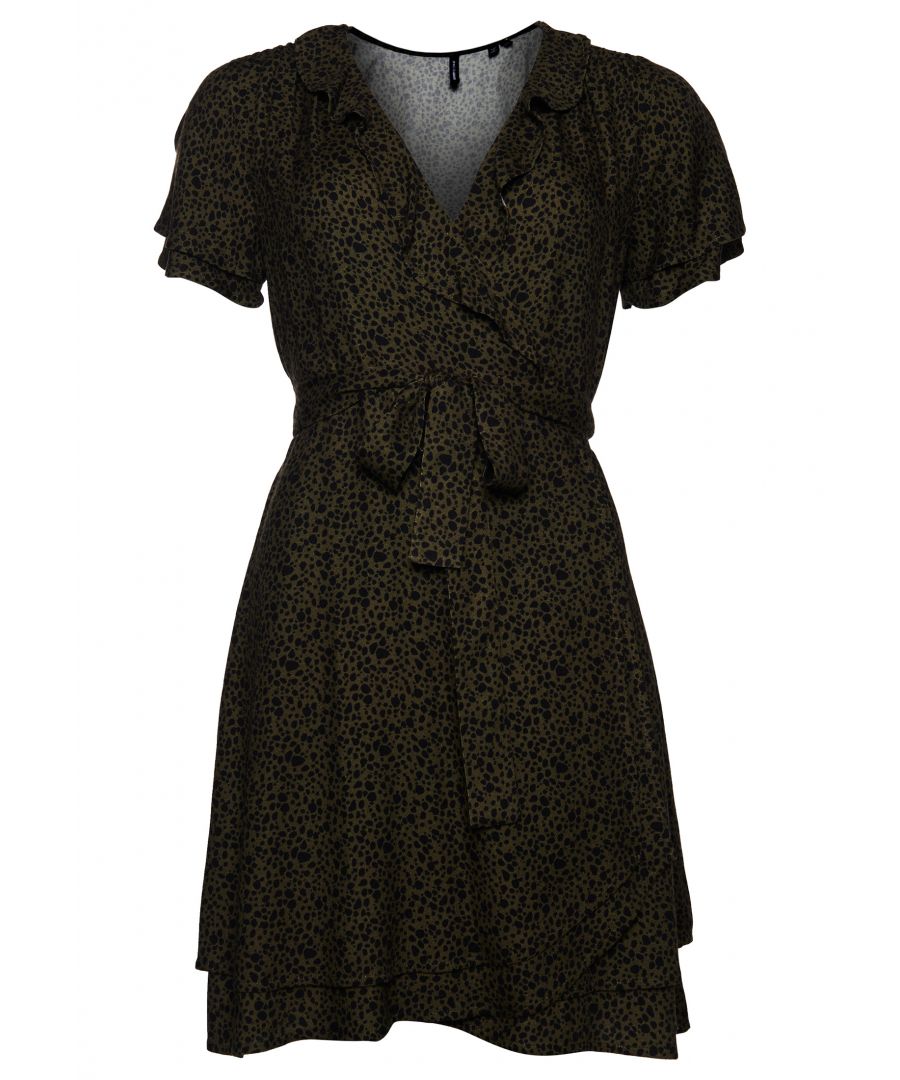 Superdry Womens Summer Wrap Dress - Khaki Viscose - Size 10 UK