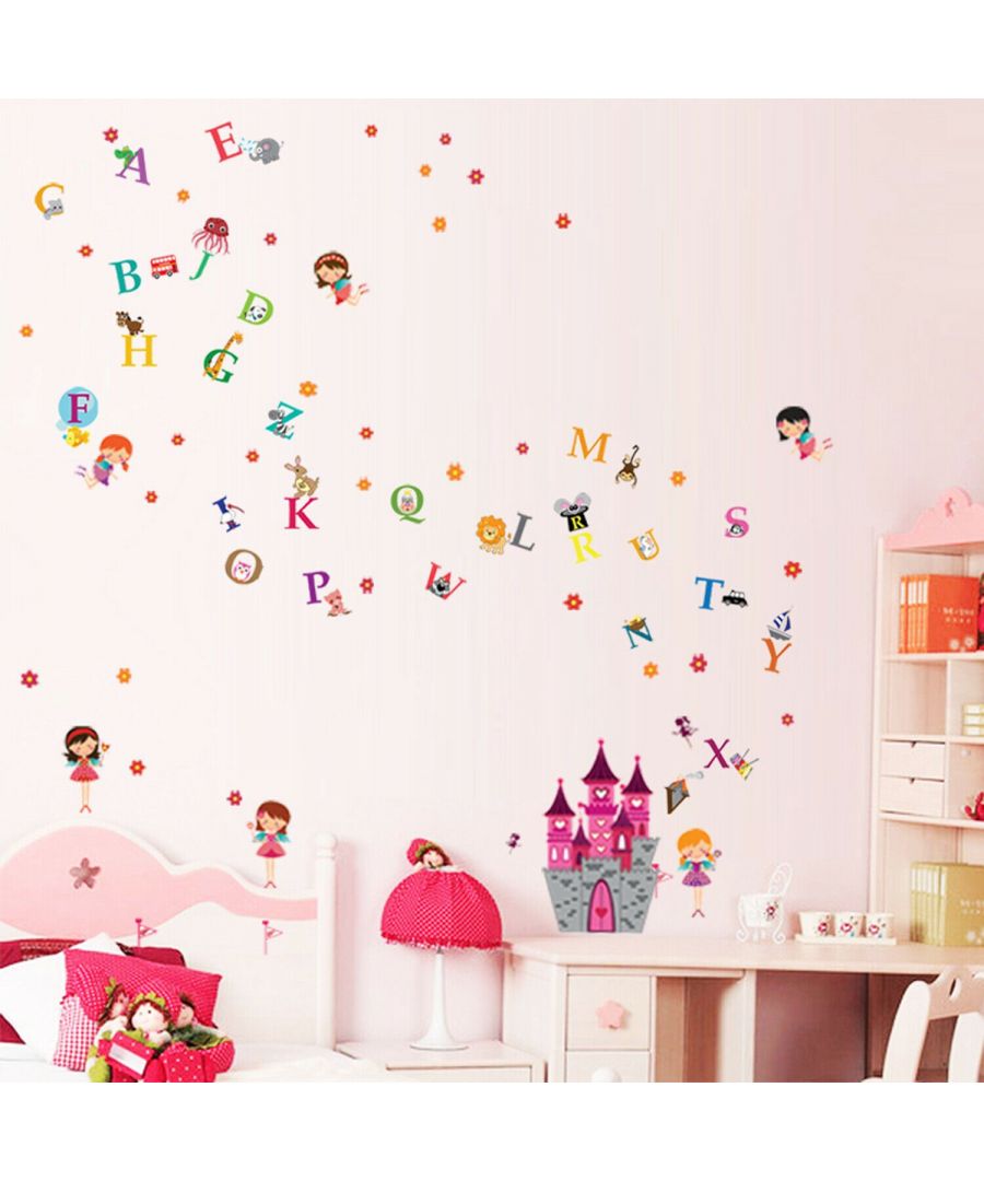 Image for Angel Castle And Alphabet Wall Stickers Kids Room, nursery, children's room, boy, girl 120 cm x 120 cm