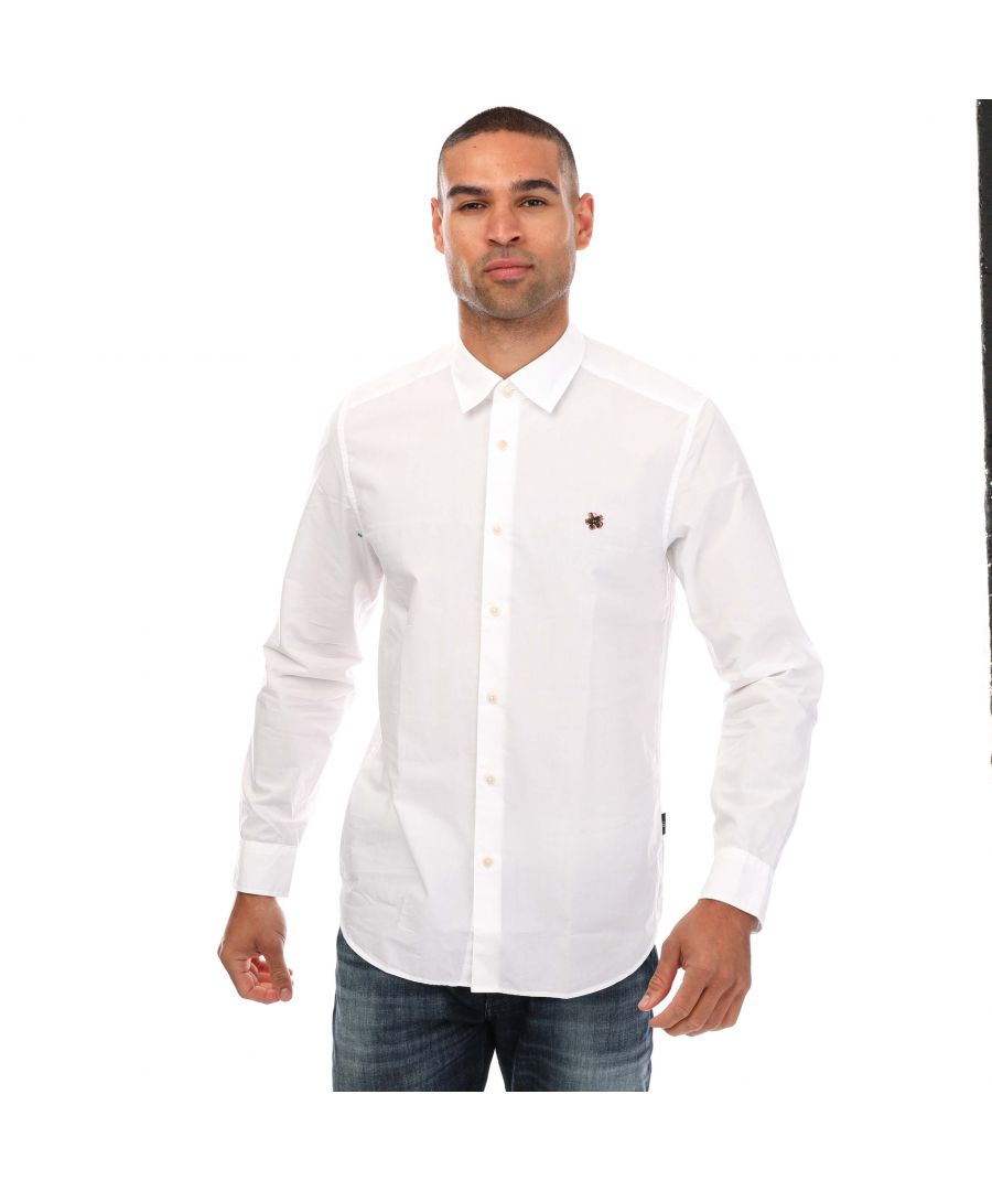 Mens Ted Baker Marros White Long Sleeve Jersey Shirt - White