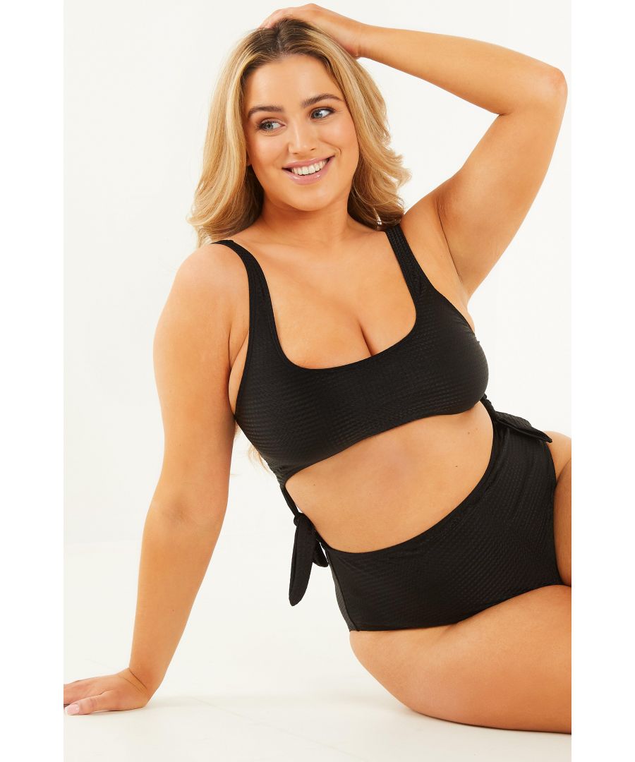 Quiz Womens Black Cut Out Swimsuit - Size 8 UK