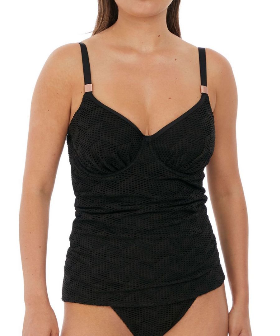 Fantasie Womens Marseille Bardot Gathered Full Cup Tankini - Black Polyamide - Size 34DD