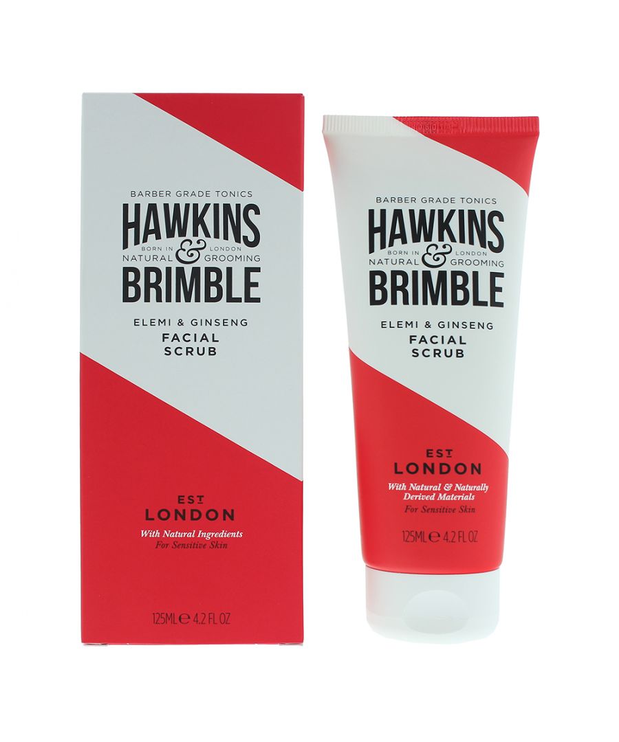 Hawkins & Brimble Elemi & Ginseng Facial Scrub has vee designed to prepare the face for shaving. The scrub uses walnut shell to buff away dead skin cells, whilst Sweet Almond Oil helps to soften the skin and facial hair, to provide a clean, close and comfortable shaving experience. The facial scrub is made from 99% naturally derived ingredients.