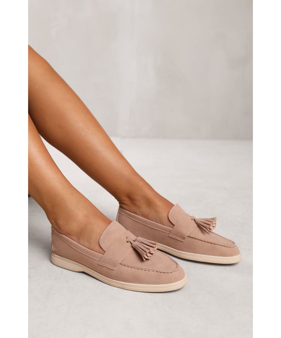 Where's That From Womens Wheres 'Azalea' Slip On Loafer With Tassel Detailing - Khaki - Size UK 8