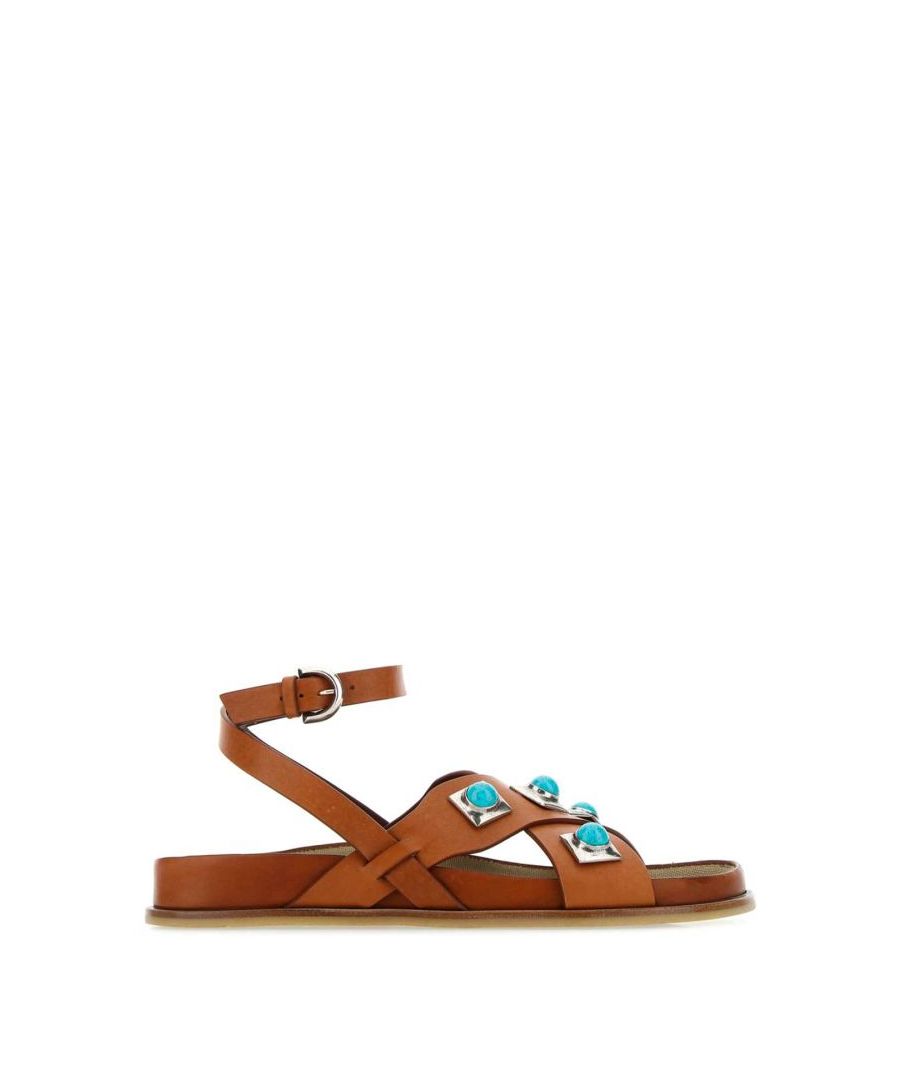 Caramel leather Crown Me sandals
