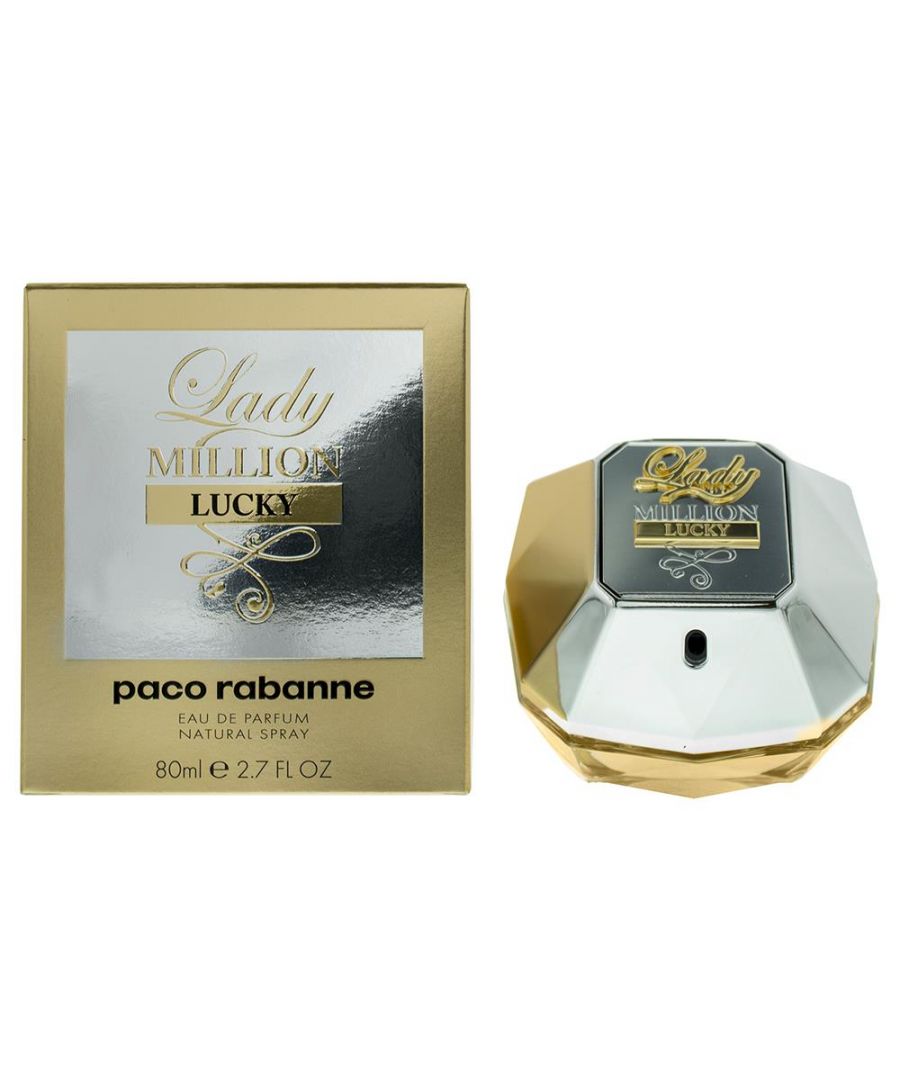 Lady Million Lucky by Paco Rabanne is a floral fruity fragrance for women. Top note raspberry. Middle notes rose jasmine hazelnut. Base notes honey sandalwood cedar cashmere wood. Lady Million Lucky was launched in 2018.