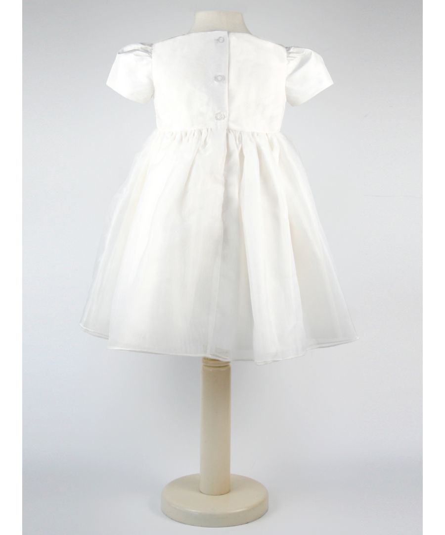 Heritage Girls Dolly - Ivory Short Sleeve Flower Girl Party Dress Cotton - Size 5-6Y