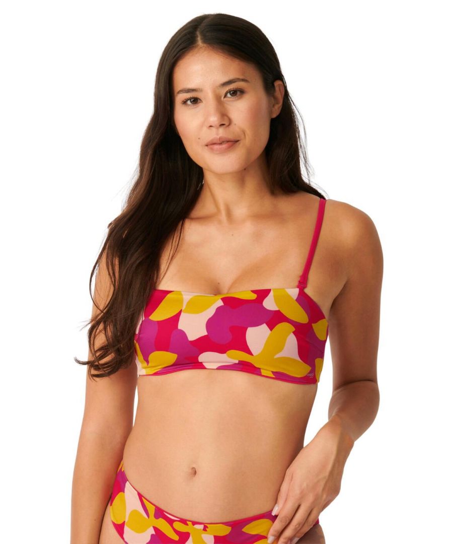 Sloggi Womens 10211199 Shore Flower Horn Strapless Bikini Swim Top - Multicolour Elastane - Size 14 UK