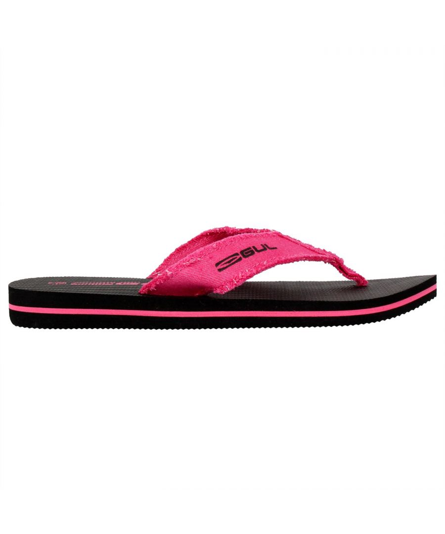 Gul Krait Flip Flops Juniors  - These Gul Krait Flip Flops are a slip on style featuring a toe post for a secure fit. They are crafted with a cushioned foot bed for comfort and a thick foam sole for grip. These flip flops are designed with a signature logo and are complete with Gul branding.  > Upper: Synthetic > Lining: Synthetic > Sole: Rubber Sole > Fastenings: Slip On > Style: Flip Flops