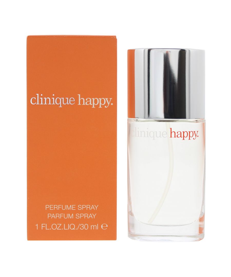 Clinique design house launched Happy in 1997 as joyful sunny happy fragrance for women. Happy notes consist of orange Indian mandarin plum bergamot blood grapefruit apple orchid freesia lily-of-the-valley rose mimosa lily magnolia amber and musk to create this floral fruity aroma.