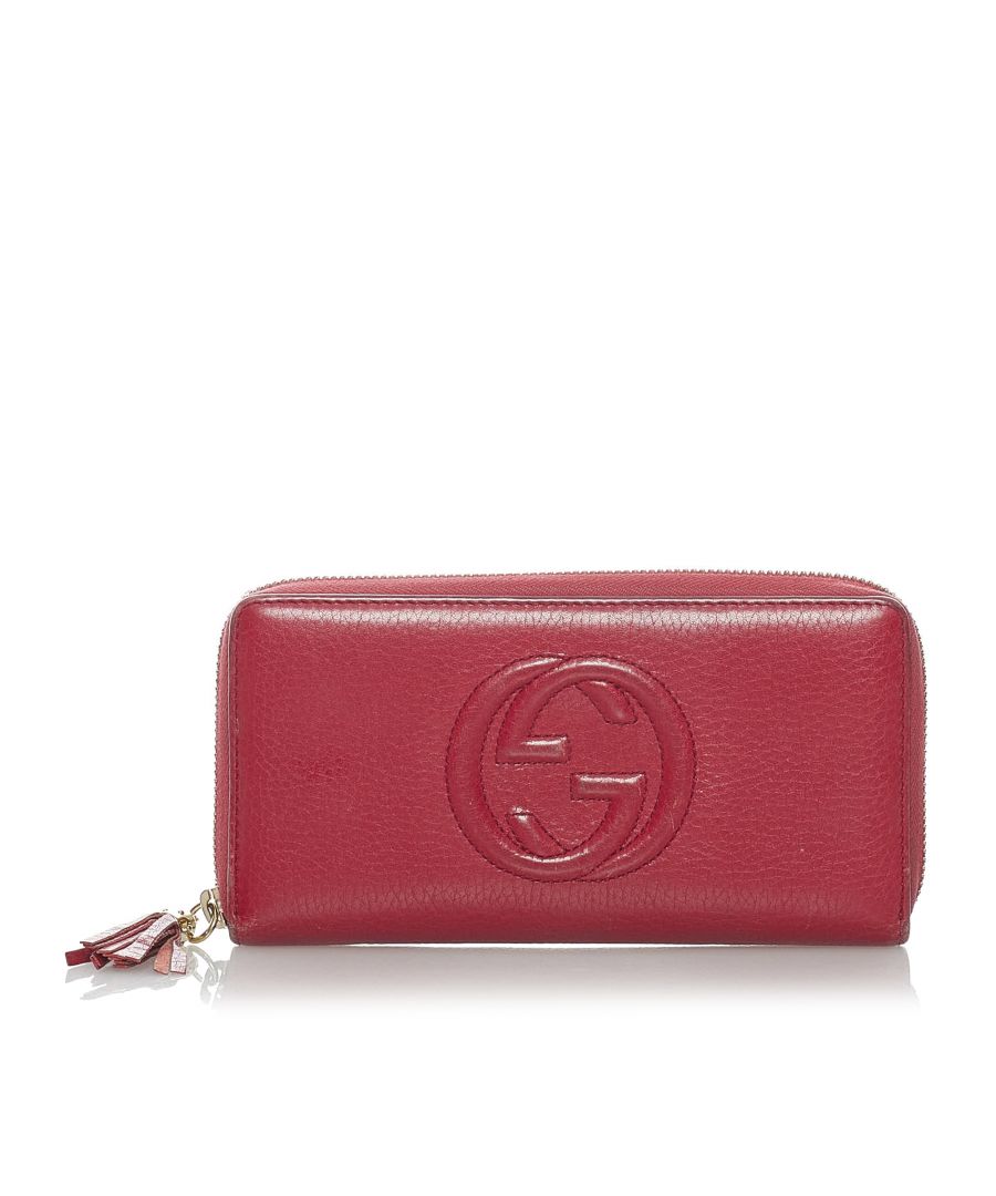 Image for Vintage Gucci Soho Leather Long Wallet Red