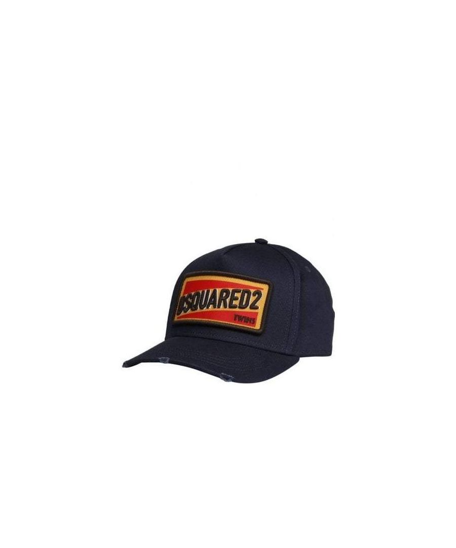 This Navy Embroidered Patch Logo Cap is crafted from cotton and features an adjustable closure, six-panel construction and an embroidered design.