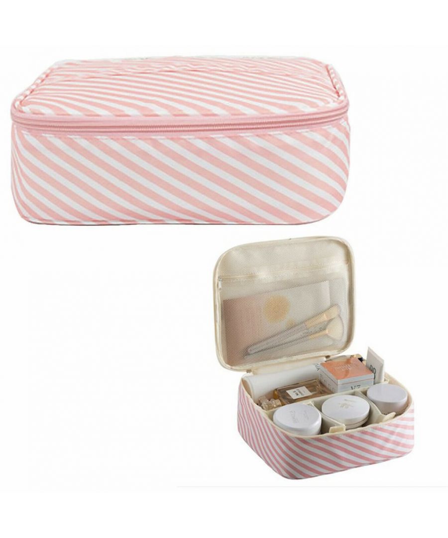 Flo Fashion Travel Organizer Bag ideal for organizing cosmetics such as; foundation, eye-shadows, lipsticks, mascaras, eyeliners, powders, nail polishes, hairdressing things, etc., also suitable for storing medical pills, chargers, USB cables or other electronic accessories.  The bag has adjustable padded dividers, with two-way zippers makes the portable cosmetic bag more convenient to open or close.  It is made of high-grade oxford fabric and waterproof lining-nylon, shake-proof and spill-proof interiors to enhance the life of this cosmetic bag.  Allows you to easily store and organize your accessories that makes it easy to pack and even easier to unpack. It is not big but roomy enough to fit your daily need. Useful as a make-up case, cosmetic bag, toiletry bag, travel accessory organizer pouch, electronic devices storage case.
