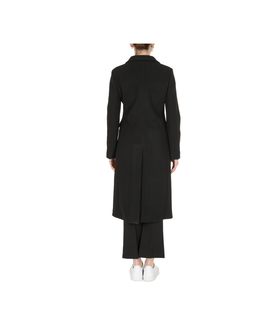 versace 1969 abbigliamento sportivo srl milano italia 19v69 womens coat black amina fabric - size medium