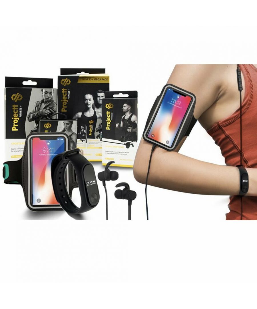 Projectt Fitness Bundle included below items:- \n\nFitness Tracker:- 11x8.5x2.3 cm,45g \n-Made for runners and gym lovers, this tracker synchronises with Android or iOS devices to measure your al day activities including heart rate, distance or calories burnt. \n\nSports Earphones:- 18x8.5x2.5 cm,42g \n-noise isolating ear buds provide a crisp sound and the comfort of direct-to-ear delivery \n-Each pair includes three earfit pieces to a perfect fit \n\nSports Armband:- 21.5x12x3.5 cm, 78g \n-Rugged two-piece design \n-Impact protection \n-Access to all ports inputs and sensors