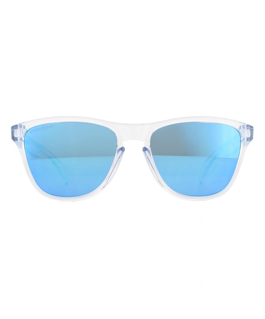 Oakley Zonnebril Frogskins XS OO9006-15 Gepolijste Clear Prizm Sapphire Re Oakley's Classic Best Selling Frogskins Frame Nu speciaal ontworpen om te passen bij jongere gezichten