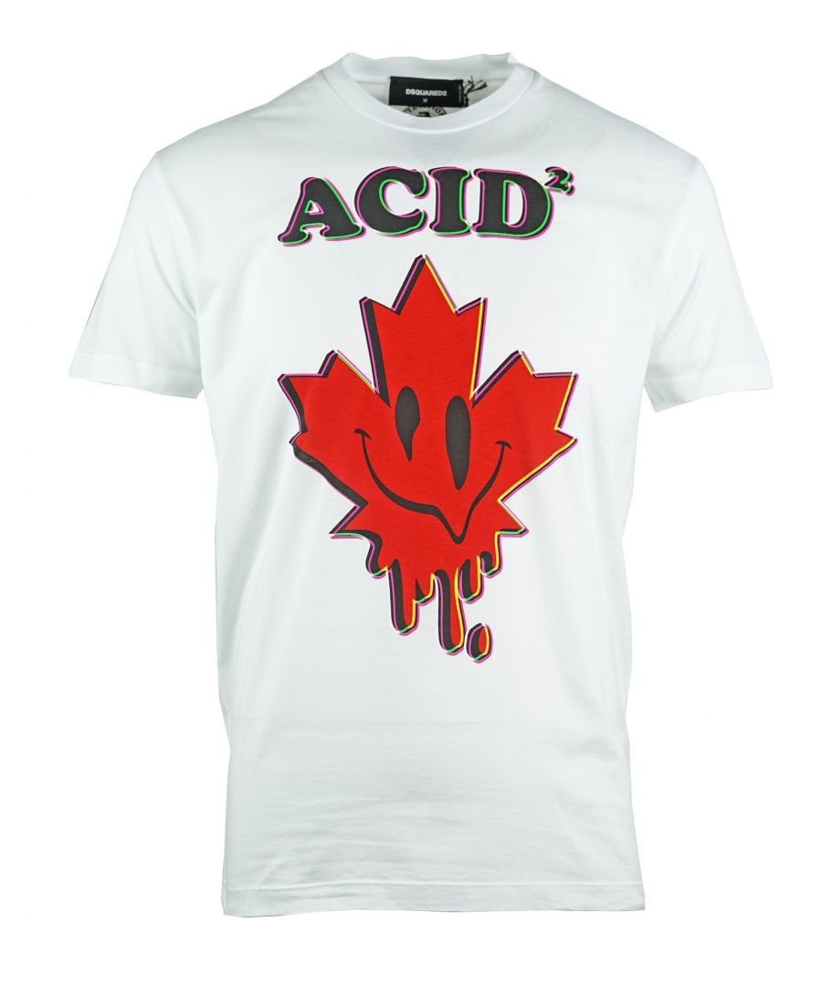 Image for Dsquared2 Cool Fit Acid Maple Leaf White T-Shirt