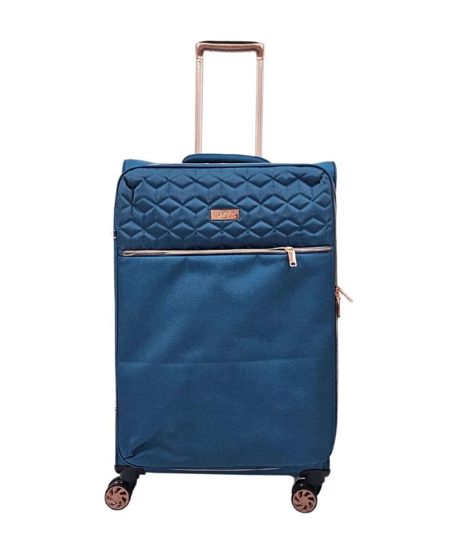 Infinity Leather Unisex Cabin Suitcases 4 Wheel Luggage Travel Lightweight Bags - Teal - Size Small