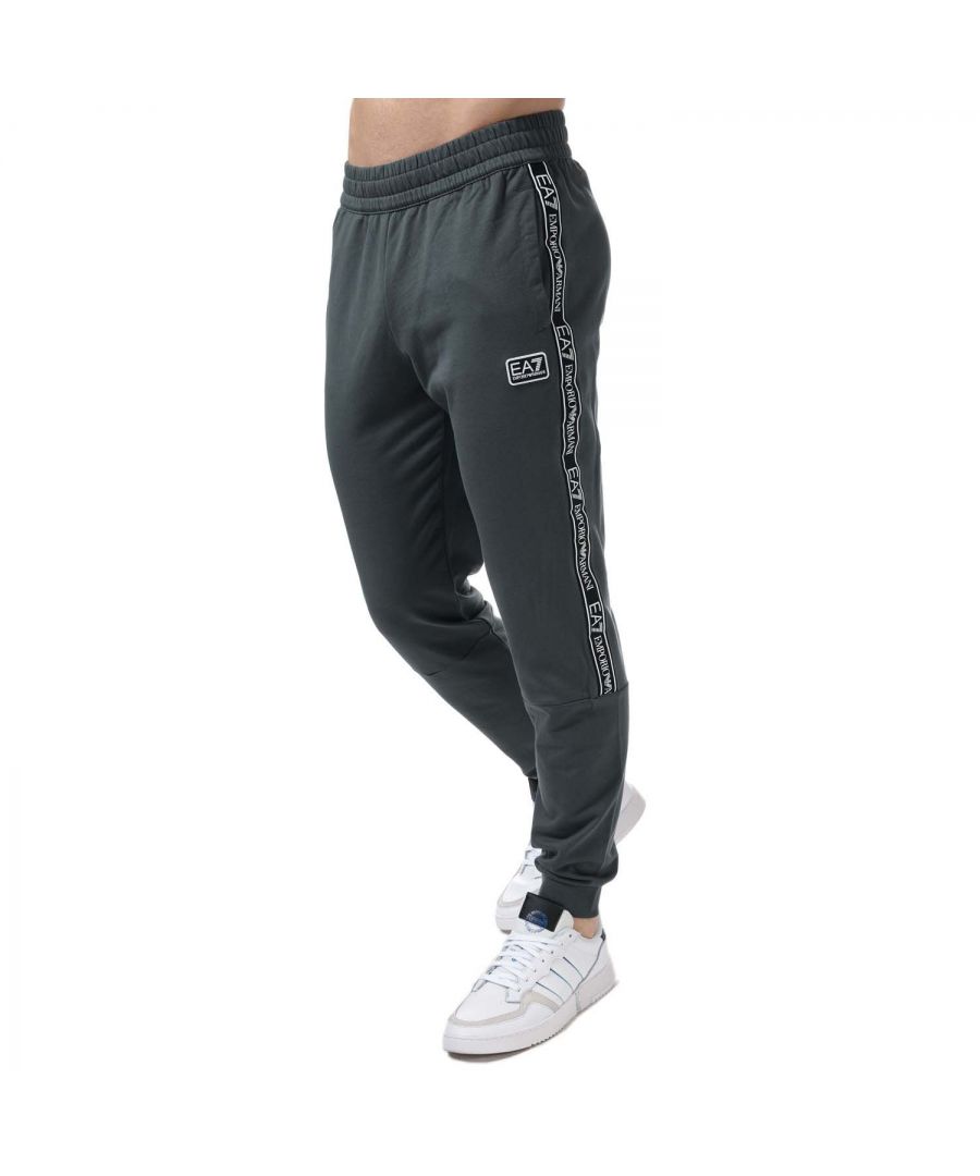 Men's Emporio Armani EA7 Logo Series Tape Jog Pants in Grey