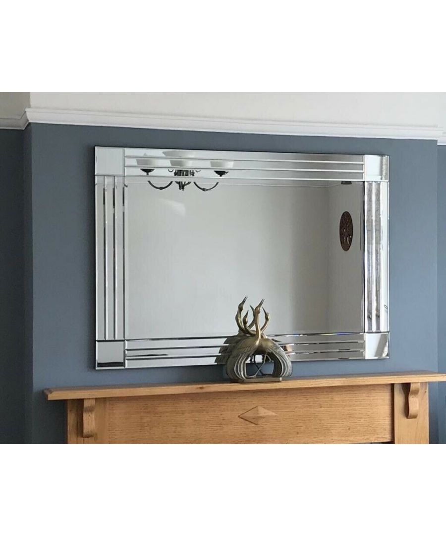 Stunning silver triple bevelled edge Venetian mirror with block corners will add style and character to any room from the living room to the bedroom and will even make a chic bathroom mirror. W