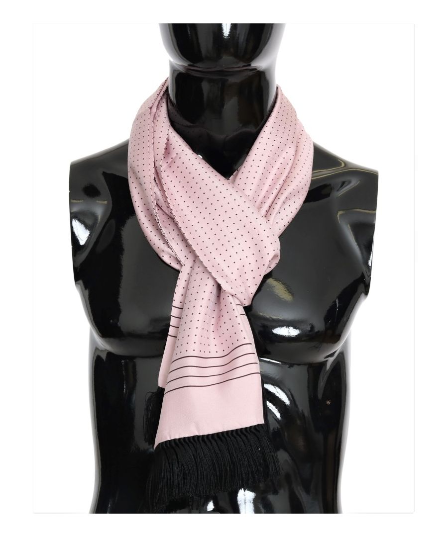 Dolce & ; Gabbana Superbe nouvelle marque avec étiquettes, 100% Authentique Dolce & ; Gabbana Men’s Scarf Wrap. Matériel : 100% Silk Couleur : Pink with bordeaux polka dots Fringes Logo details Made in Italy SIZE : 185cm x 30cm