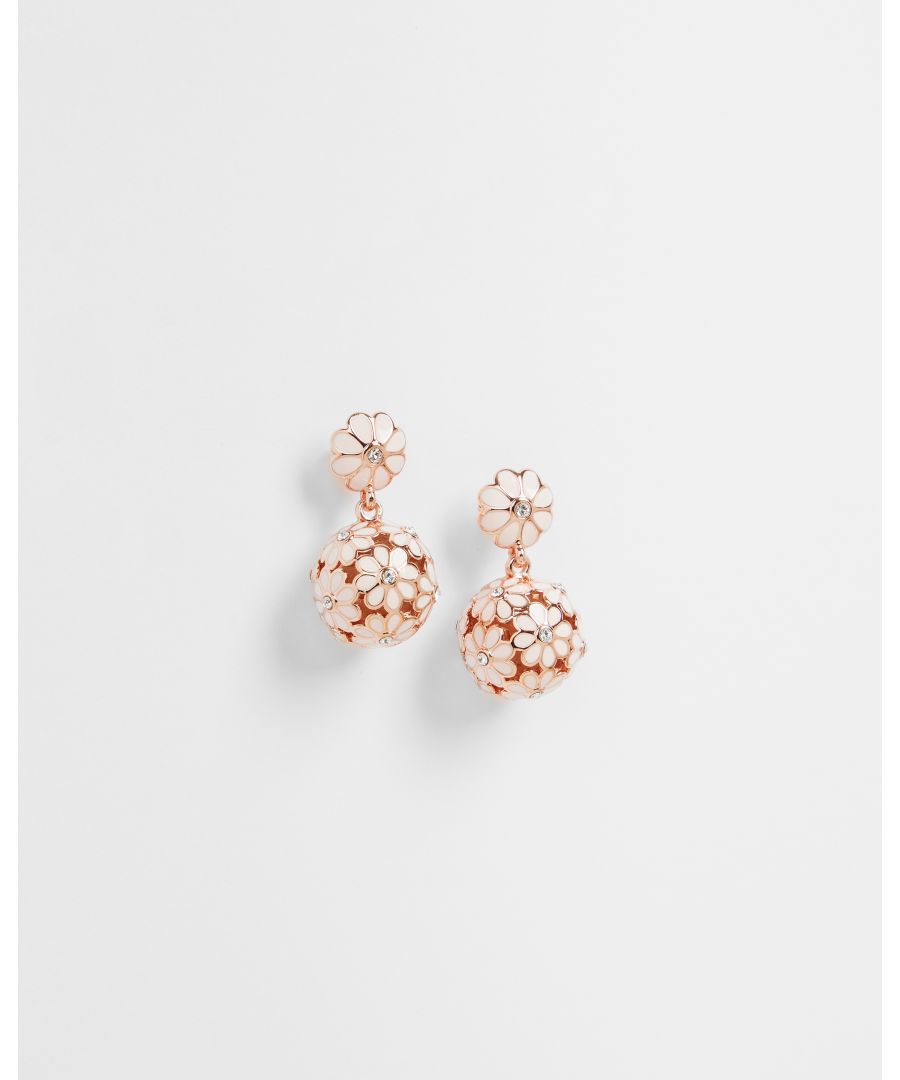Image for Ted Baker Draysha Daisy Ball Drop Earrings, Baby Pink