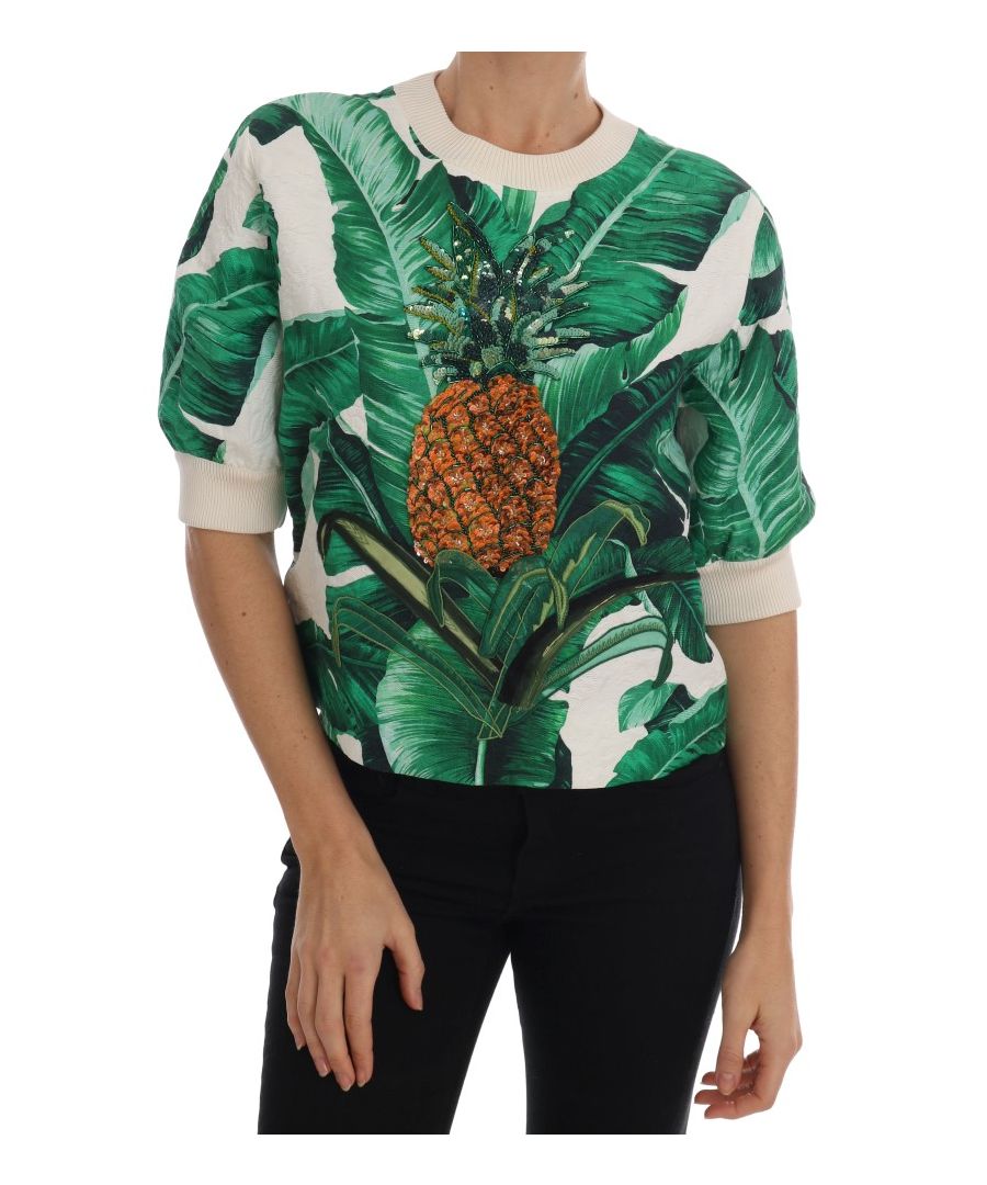 Image for Dolce & Gabbana Pineapple Banana Sequins Crewneck Sweater