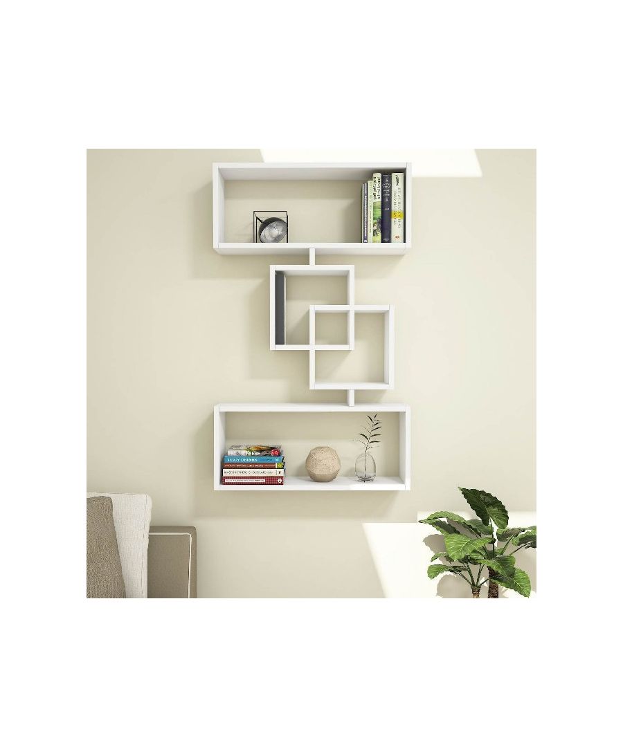 This modern and functional shelf is the perfect solution to keep your books and objects in order, furnishing your home in an original way. Thanks to its design it is ideal for the living area, the sleeping area of the house and the office. Easy-to-clean and easy-to-assemble assembly kit included. Color: White | Product Dimensions: W70xD22xH117 cm | Material: Melamine Chipboard | Product Weight: 17,50 Kg | Supported Weight: Each Shelf 3 Kg | Packaging Weight: 18,00 Kg | Number of Boxes: 1 | Packaging Dimensions: W105xD26xH18 cm.