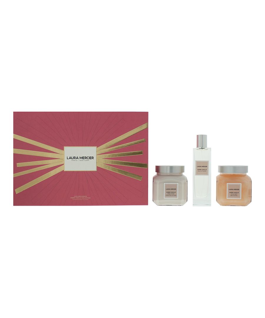 The Laura Mercier Luxe Indulgence Ambre Vanille 3 Piece Gift Set is the ideal gift for a skin care lover. The set contains 3 of Laura Mercier's flagship products, with a Bath Creme, Body Cream and Eau de toilette. The three products all contain a familiar and warming scent, lead by the sweet and cosying Vanilla note. The products are suitable for all skin types, relaxing, and perfect as an indulgent luxury.