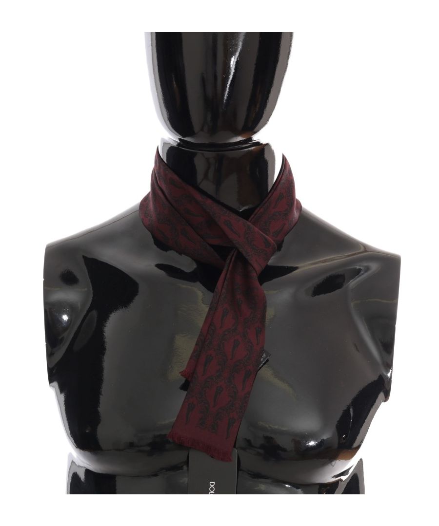 Image for Dolce & Gabbana Bordeaux Silk Crown Chili Scarf