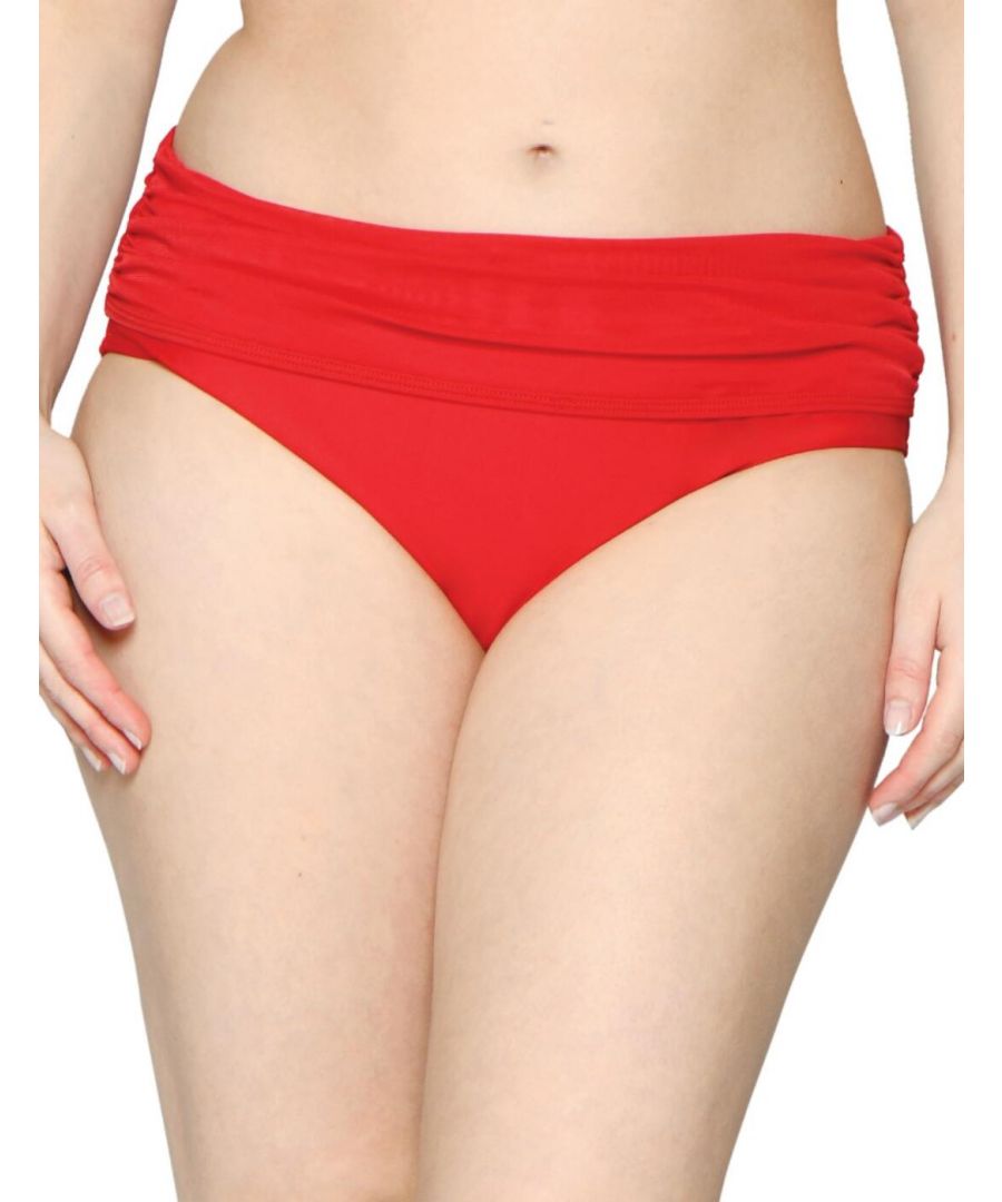 Curvy Kate Womens CS001512 Sheer Class Deep Fold-Over Bikini Brief - Red - Size 8 UK