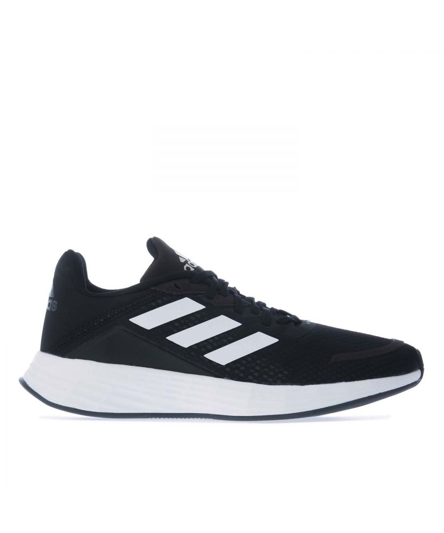 Mens adidas Duramo SL Running Shoes in black- white.- Breathable mesh upper with stitched detail.- Lace closure.- Padded collar and tongue. - Iconic adidas three stripes to the sides. - OrthoLite sockliner.- Lightmotion midsole.- Rubber outsole.- Textile upper  Textile lining  Synthetic sole.- Ref.: FV8794