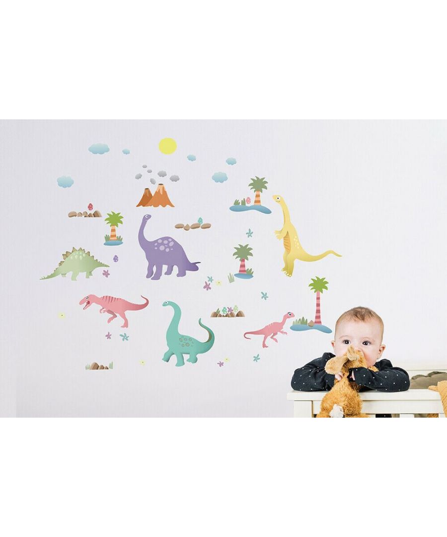 Image for Happy Dinosaurs Wall Stickers Kids Room, nursery, children's room, boy, girl 150 cm x 110 cm