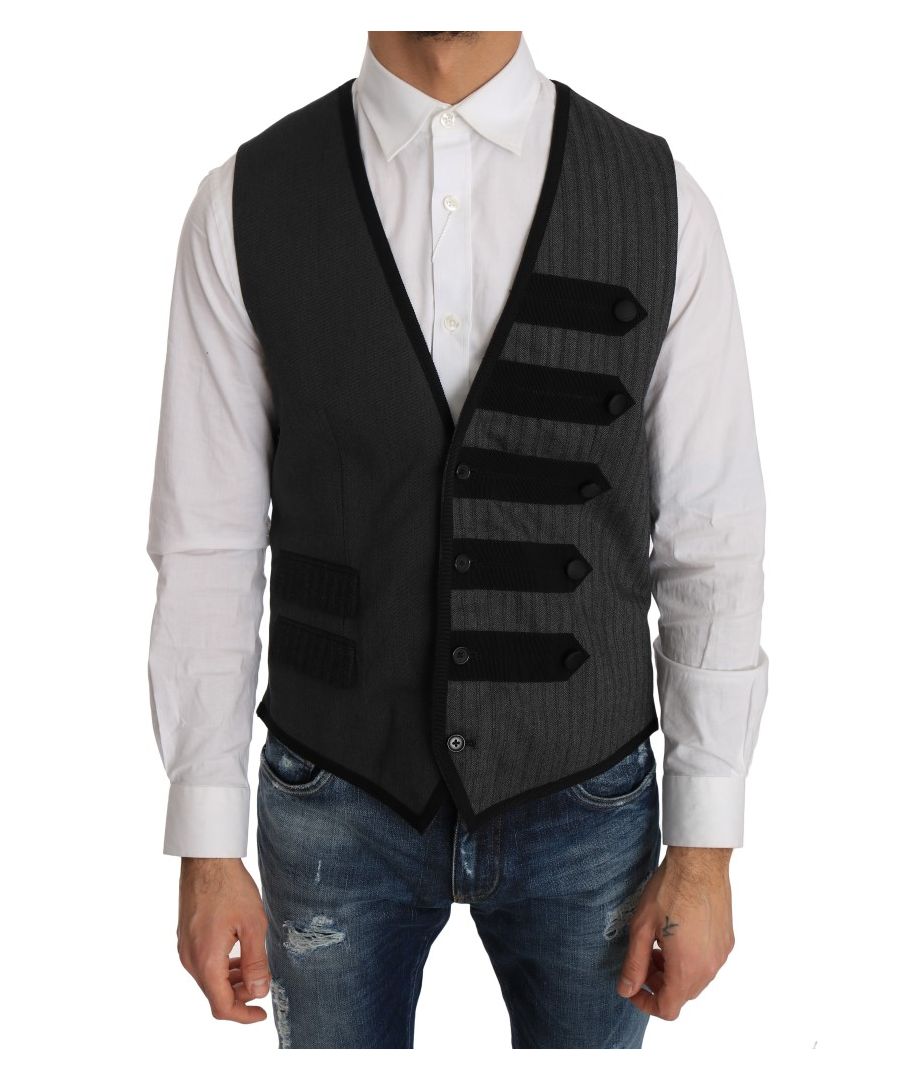 Dolce & ; Gabbana Gorgeous brand new with tags, 100% Authentic DOLCE & ; GABBANA gray Torrero pattern vest Model : Formal vest Fit : Slim fit Color : Gray patterned Inspiration : Torrero Full button closure Logo details Made in Italy Material : 51% Wool, 30% Polyester, 19% Silk