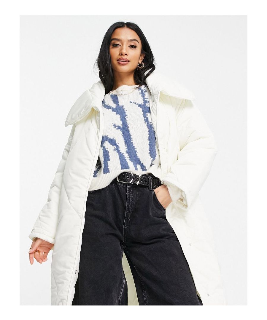 Petite coat by ASOS DESIGN Big puffer energy Spread collar Press-stud placket Side pockets Oversized fit  Sold By: Asos