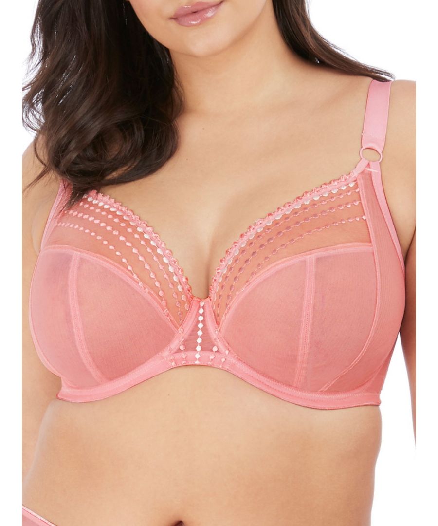 Elomi Womens Matilda Plunge Side Support Bra - Pink Polyamide - Size 32H