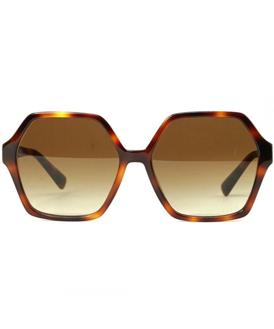 Valentino Square Womens Havana Brown Gradient VA4088  VA4088 are an oversized elegant style with hexagonal shaped lenses made from lightweight acetate. Slender temples are embellished with the Valentino logo for brand authenticity