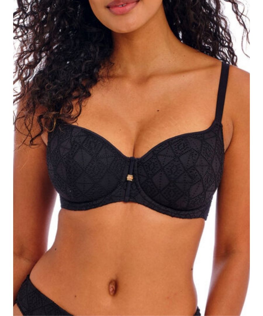 Freya Womens Nomad Nights Sweetheart Bikini Top - Black Polyamide - Size 34HH