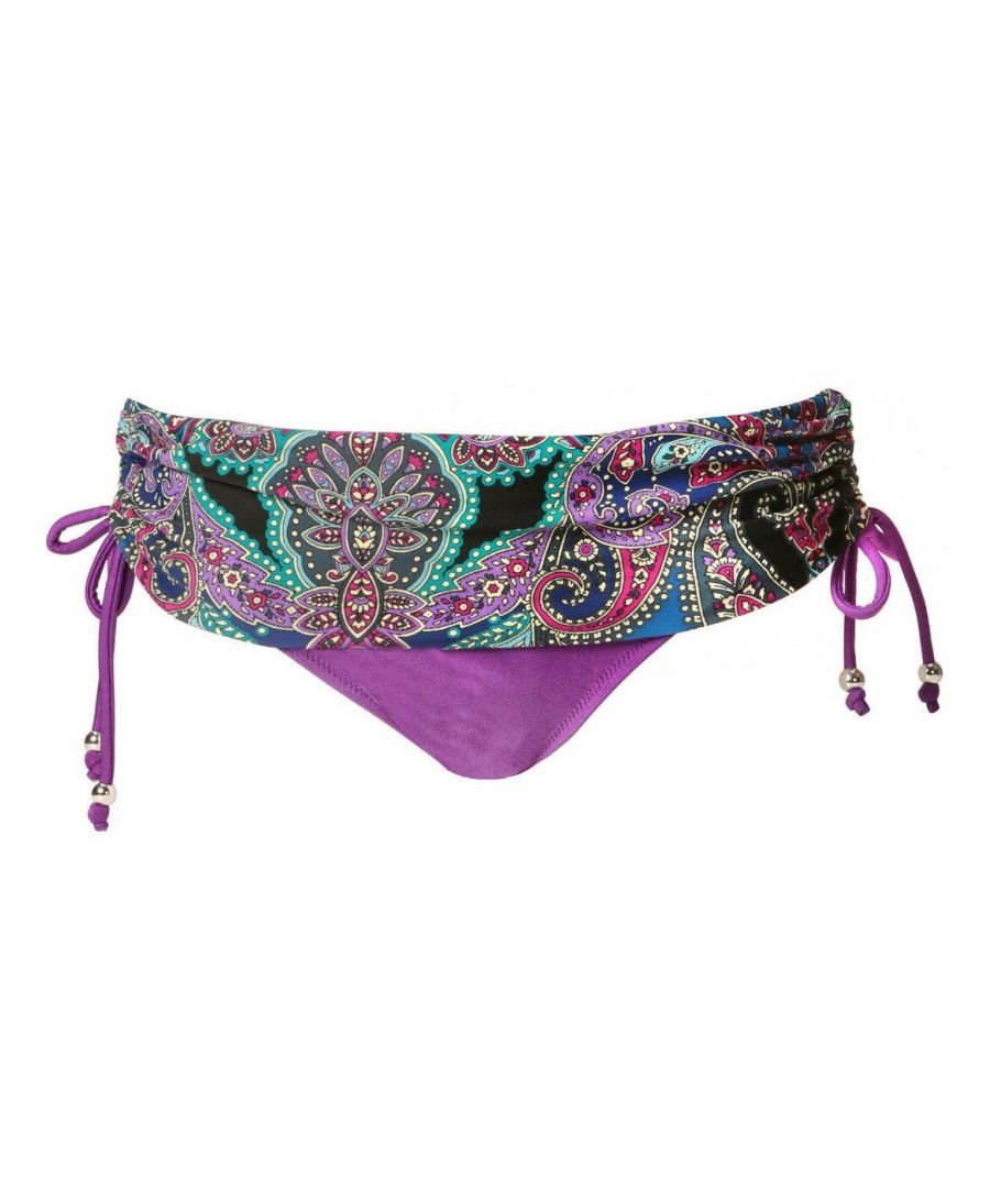 Pour Moi Womens Sumatra Fold Bikini Brief Multi - Purple - Size Small