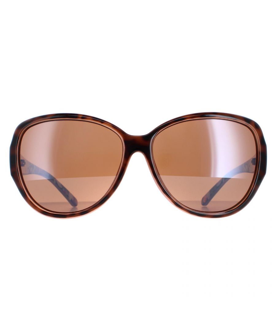 Ted Baker Sunglasses TB1394 Shay 132 Havana Brown Flower Print Brown are an ultra feminine oval style with a lovely floral design on the insides of the temples and finished with the Ted Baker logo.