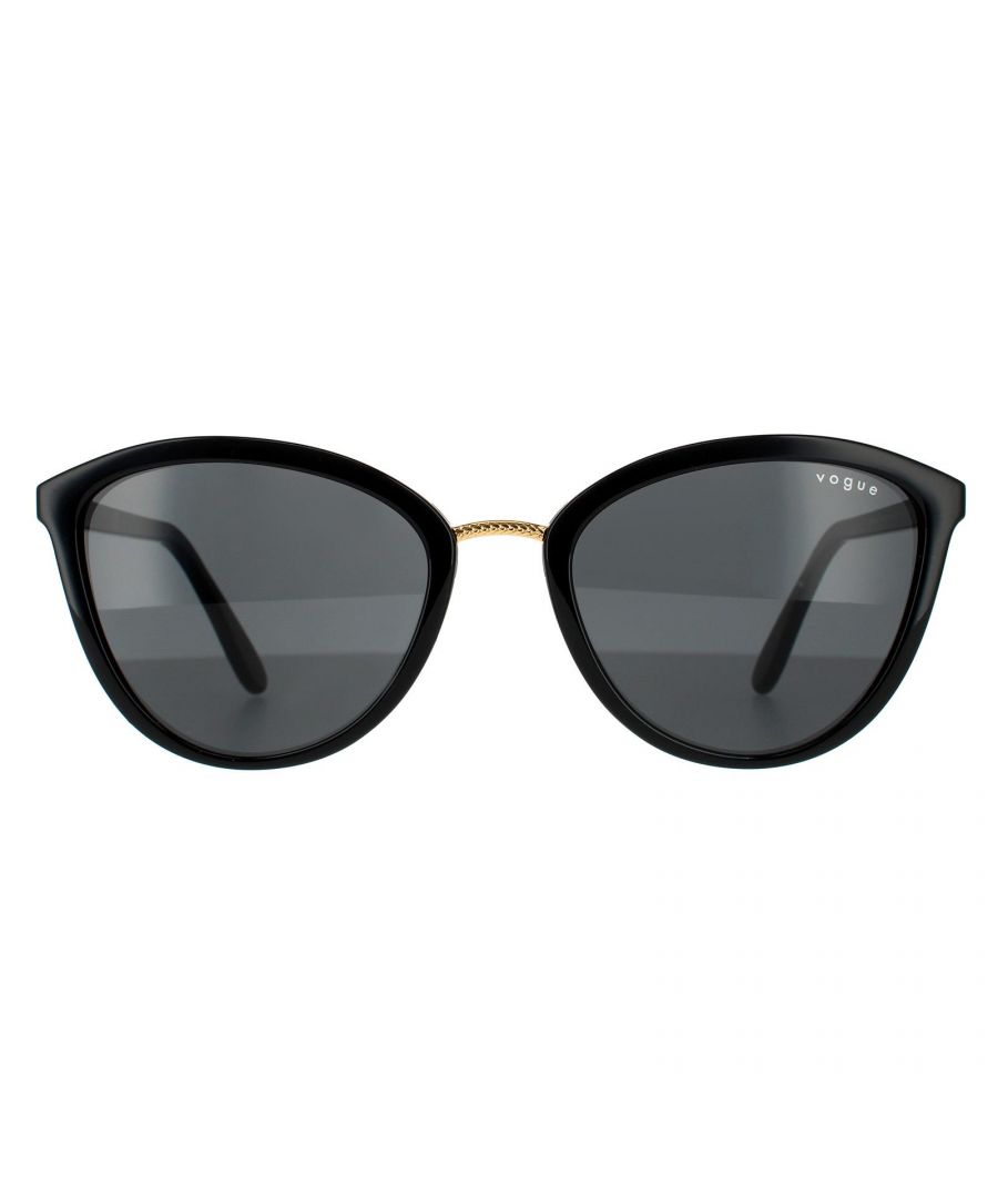 Vogue Cat Eye Womens Top Havana Brown Transparent Dark Sunglasses - One Size