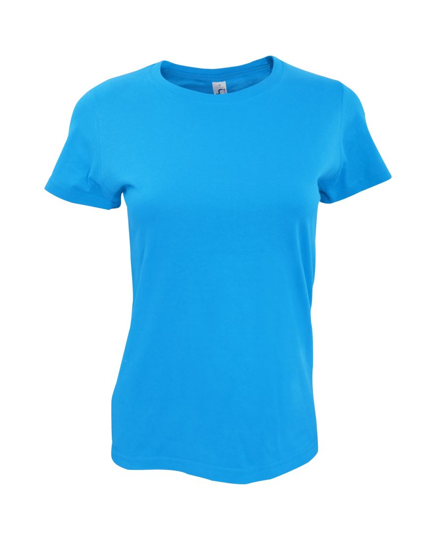 SOLS Dames/dames Imperial Heavy Short Sleeve T-Shirt (Caribisch Blauw)
