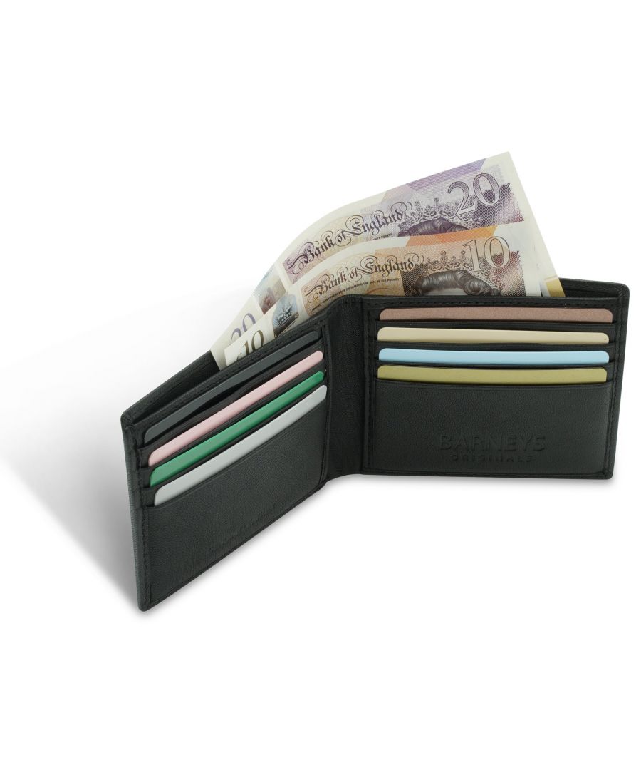 This slimline wallet has been designed by BARNEYS ORIGINALS to reduce pocket bulk. Carry all of your essentials in this gorgeous real leather wallet. Minimal and chic, this classic bi-fold wallet doesn't feature any uneccessary bulk. With inner card slots and 2 notes folds, your pockets will be free from 'wallet warping'. Each note slot fits UK currency.
