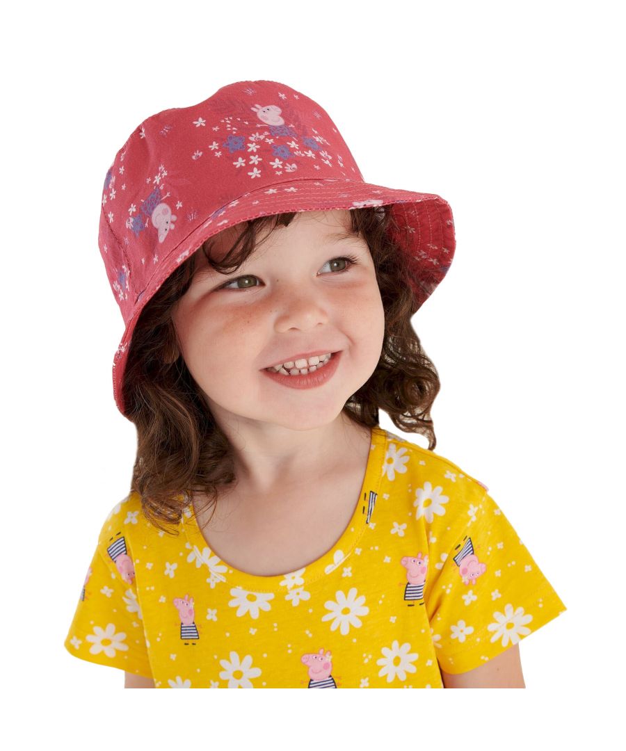 Image for Regatta Childrens/Kids Flower Peppa Pig Summer Bucket Hat (Pink Fusion)