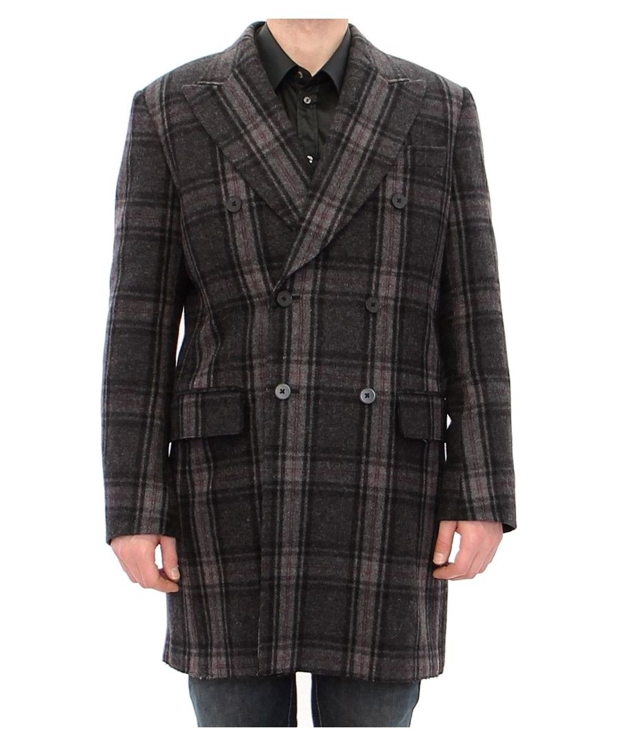 Image for Dolce & Gabbana Gray Double Breasted Coat Jacket