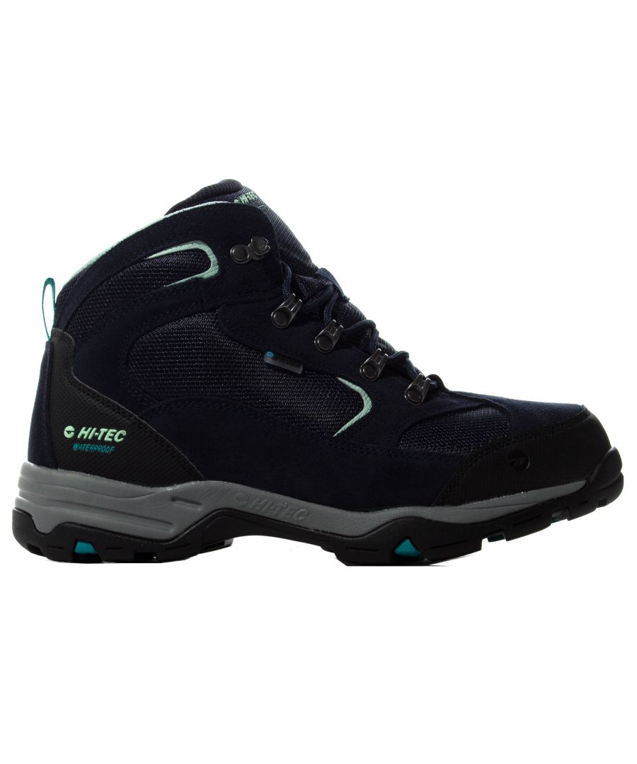 Versla het weer met deze Hi Tec Storm WP wandelschoenen voor alle terreinen voor dames, die een uitzonderlijk comfortabele pasvorm leveren met een bovenwerk van suède leer en textiel mesh voor extra duurzaamheid, ademend vermogen en comfort tijdens