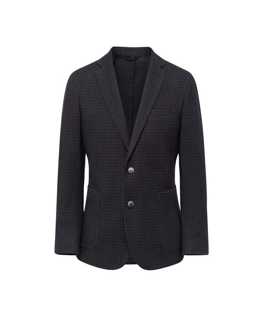 Image for Men's Hackett, Twill Houndstooth Jacket in Charcoal