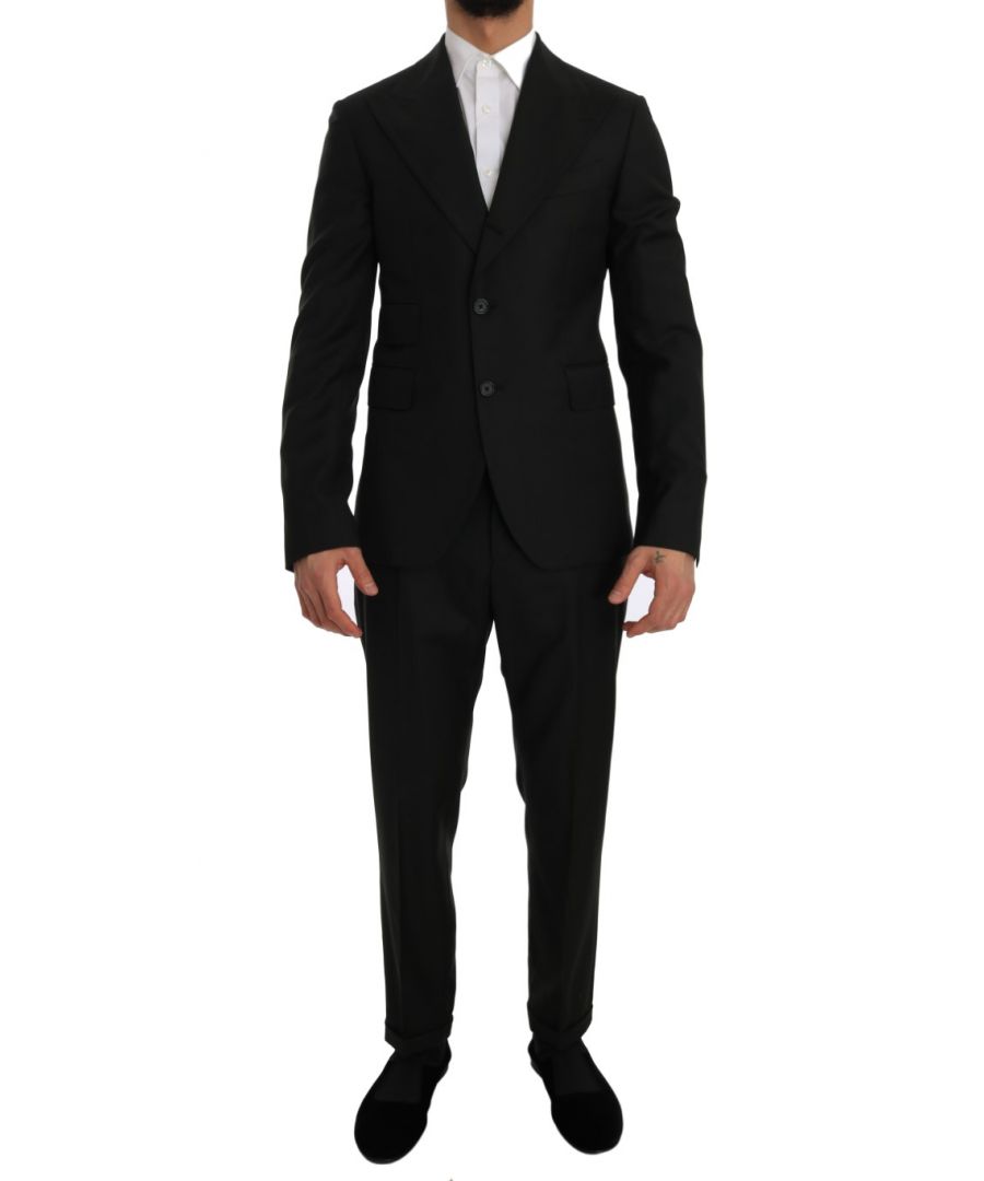 Image for Dolce & Gabbana Green Wool Two Button Slim Fit Blazer Suit
