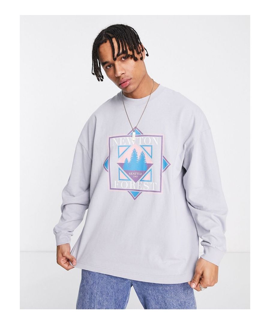 T-shirt by Topman Act casual Crew neck Drop shoulders Graphic print to chest Extremely oversized fit Size down for a closer fit Sold by Asos