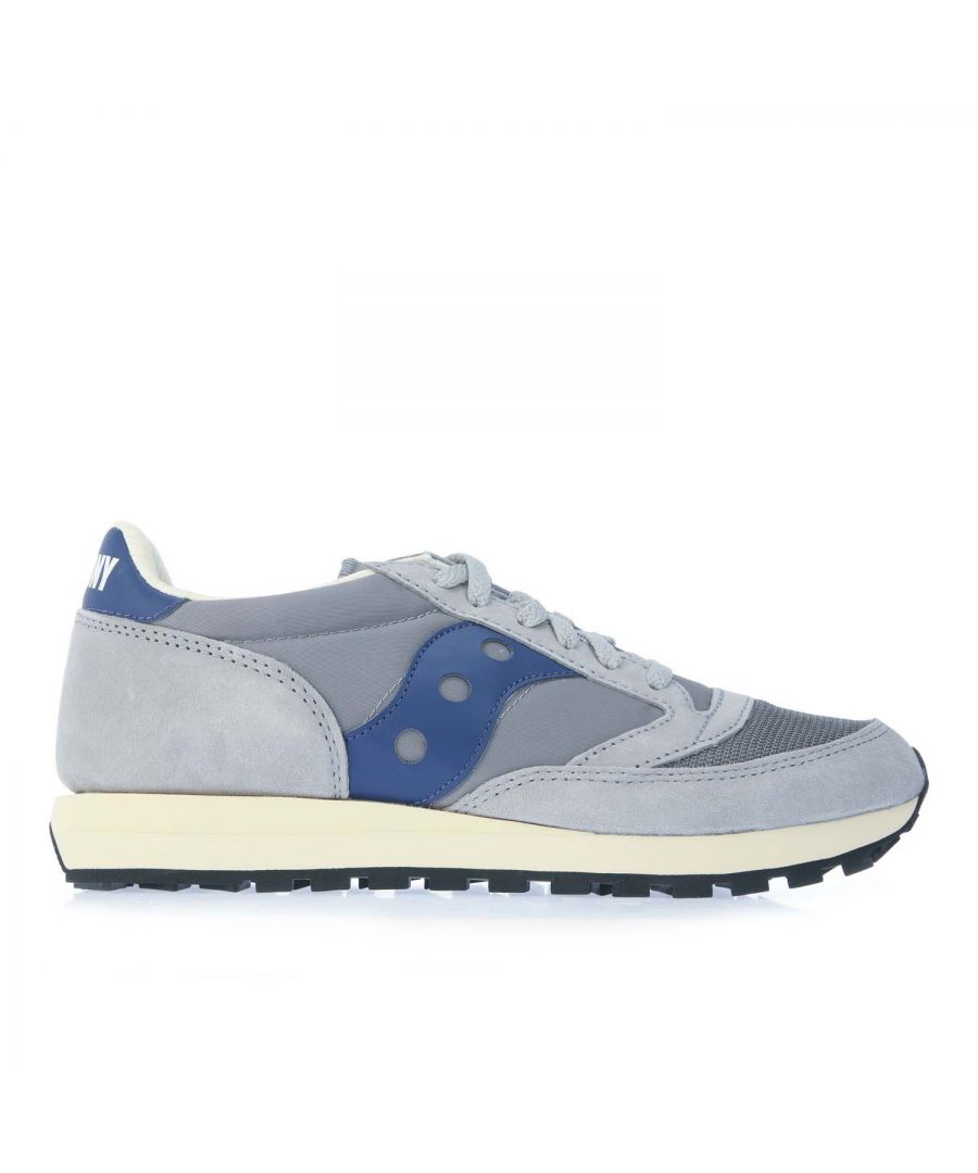saucony mens originals jazz 81 nm trainers in grey leather (archived) - size uk 8.5